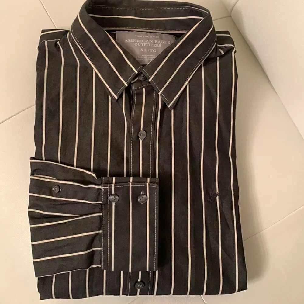 American Eagle Classic Buttons Up Cotton Striped Men’s Shirt Size XL